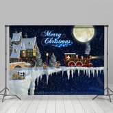 Lofaris Snowy House Night Santa Claus Merry Christmas Backdrop